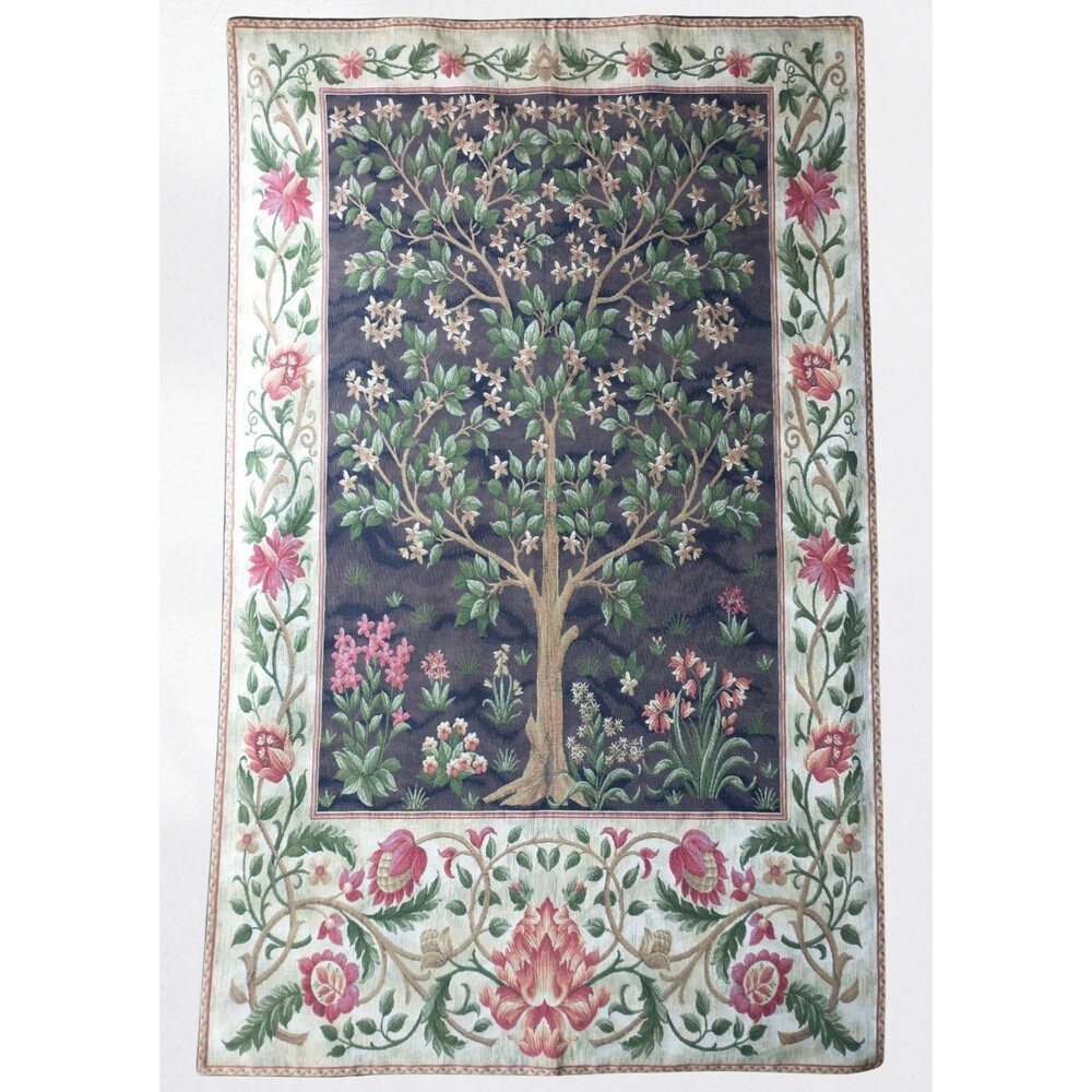 Mille Fleurs Belgium Jacquard Tapestry Tree of Life William Morris 56x35 Cotton